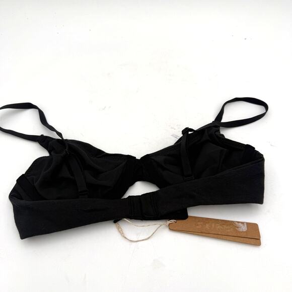 Skims Cotton Jersey T-Shirt Bra Black Soot New with tags Size 32B - Picture 3 of 4